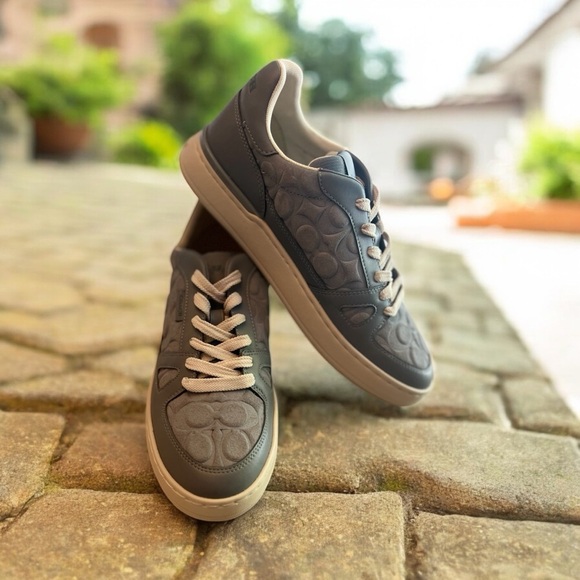 Coach Blue Suede Sneakers with Low-Top Design - Picture 7 of 11